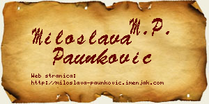Miloslava Paunković vizit kartica